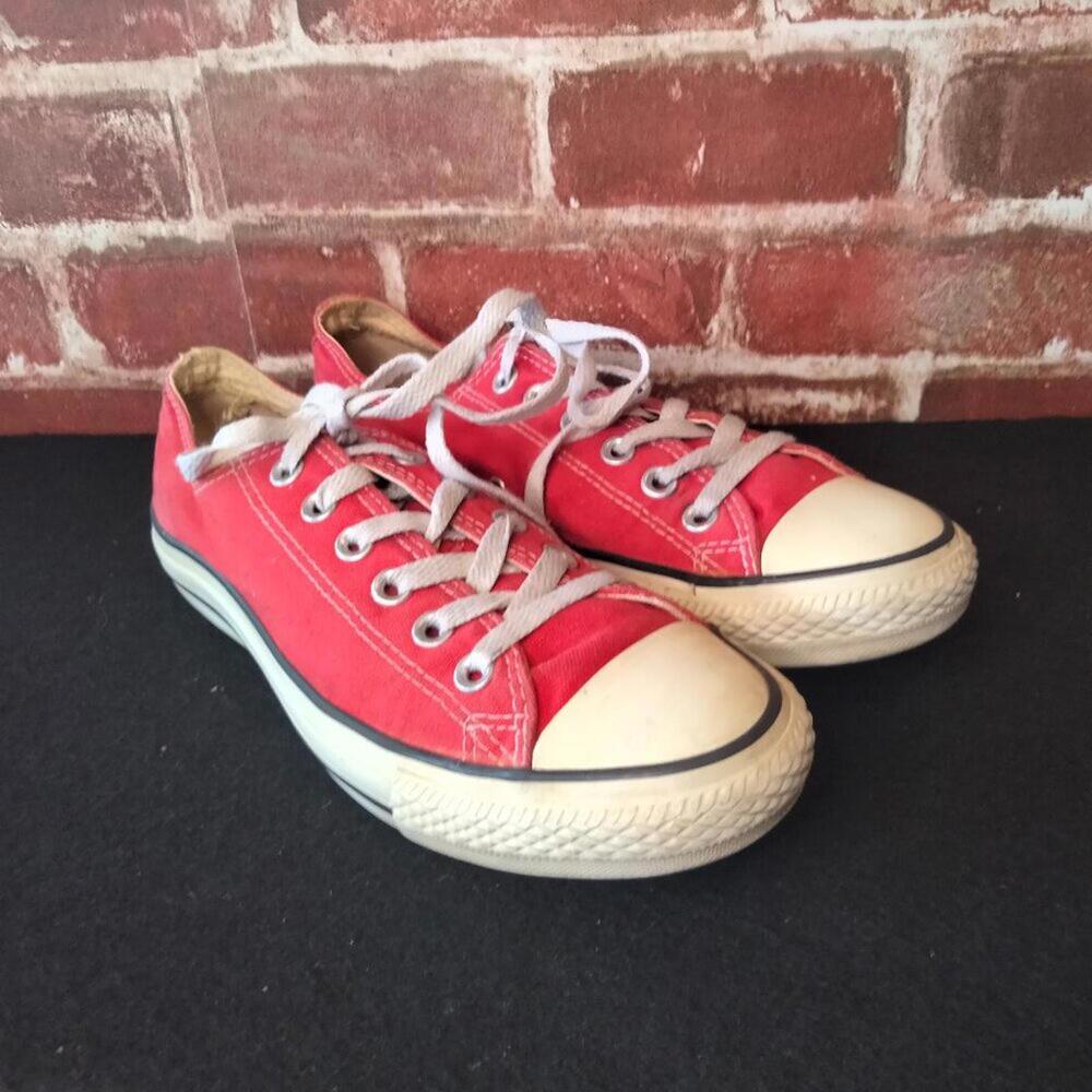Converse Red Low Top Canvas Sneakers